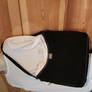 "The Sak" Black Crochet Hobo Bag / Purse, Silver Accents